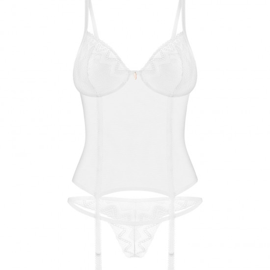 Корсет Obsessive Alissium corset & thong M/L (мятая упаковка!!!)