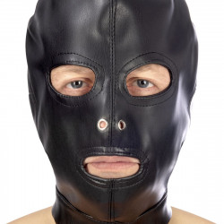 Капюшон для БДСМ з відкритими очима і ротом Fetish Tentation Open mouth and eyes BDSM hood