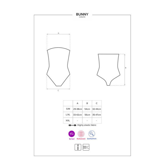 Еротичний костюм кролика Obsessive Bunny costume S/M black (м'ята упаковка!!!)