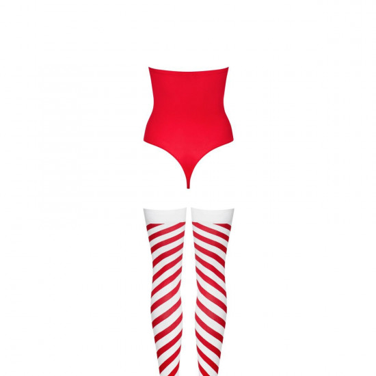 Боді Obsessive Kissmas teddy red L/XL (м'ята упаковка!!!)