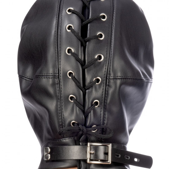 Капюшон с кляпом для БДСМ Fetish Tentation BDSM hood in leatherette with removable gag