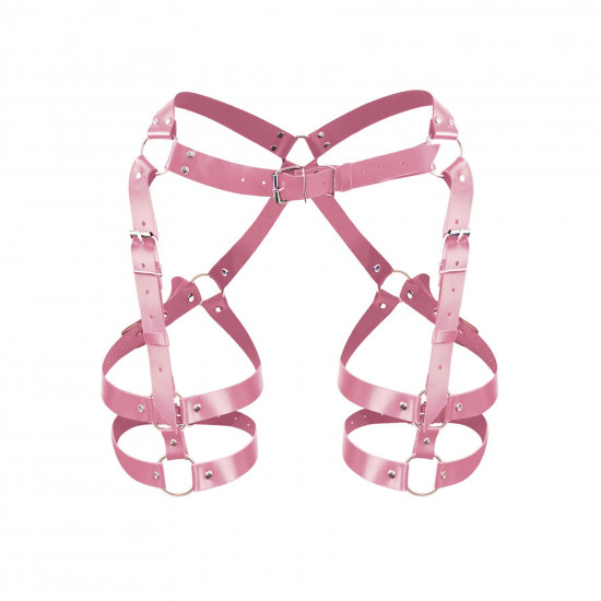 Гартеры Art of Sex - Claire, натуральная кожа, размер L-2XL, цвет розовый