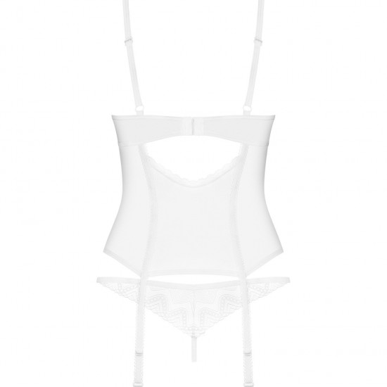 Корсет Obsessive Alissium corset & thong M/L (мятая упаковка!!!)