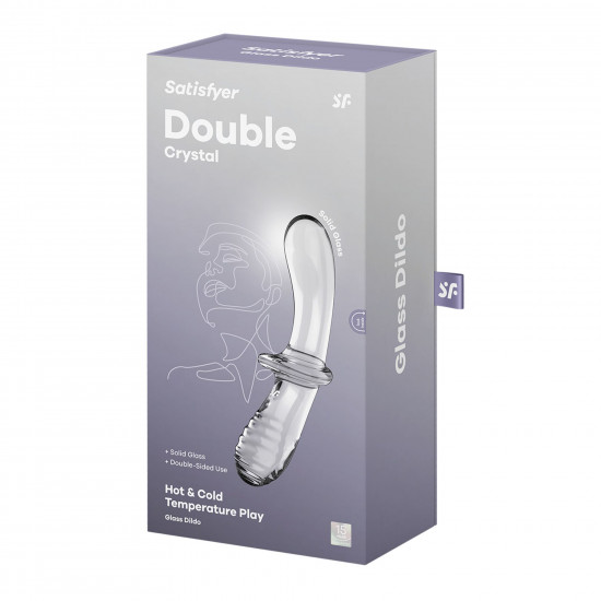 Дилдо Satisfyer Double Crystal (Transparent) (повреждена упаковка!!!)