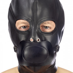 Капюшон з кляпом для БДСМ Fetish Tentation BDSM hood in leatherette with removable gag