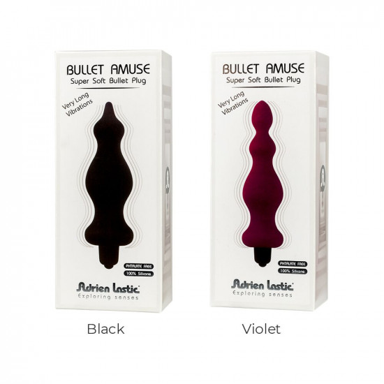 Анальная пробка с вибрацией Adrien Lastic Bullet Amuse Black, макс. диаметр 3,9см