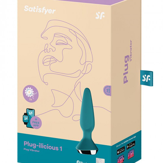 Анальная смарт-вибропробка Satisfyer Plug-ilicious 1 Petrol
