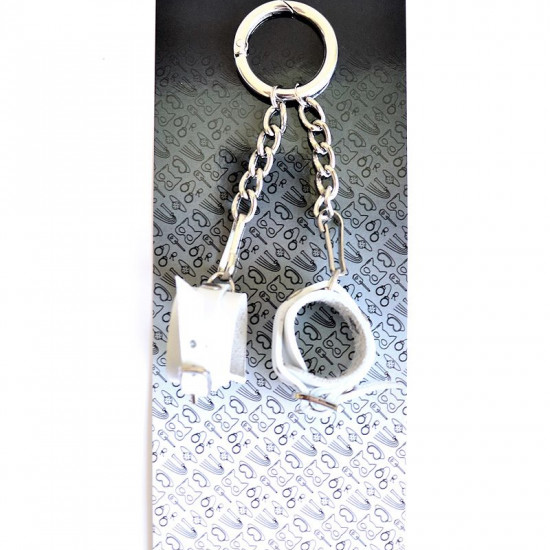 Брелок Наручники с пряжкой Белый