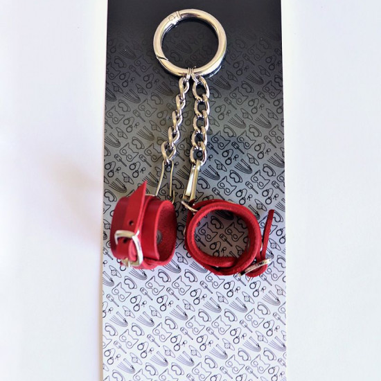 Брелок Наручники с пряжкой Красный