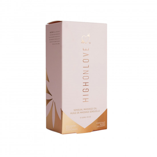 Массажное масло HighOnLove Massage Oil - Decadent White Chocolate (120 мл) с маслом семян конопли