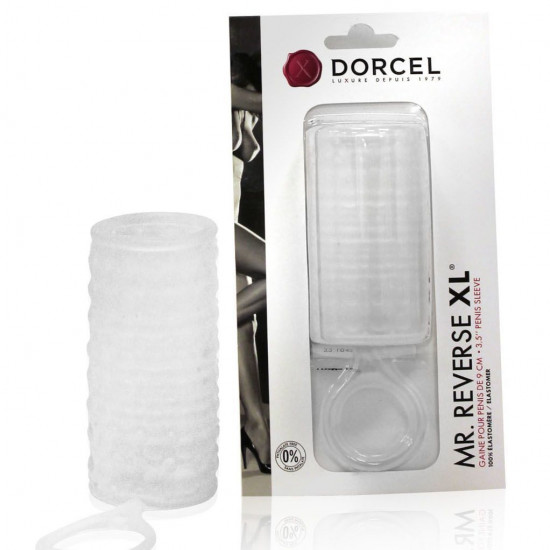 Насадка на член Dorcel Mr Reverse XL с кольцом для мошонки, стимулирующий рельеф