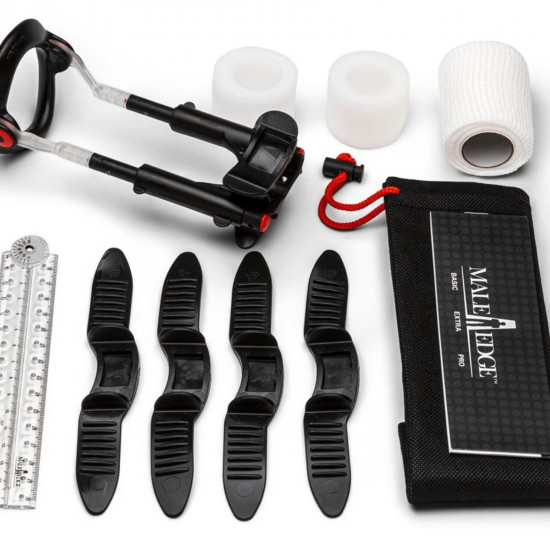 Экстендер для увеличения члена Male Edge Pro, ремешковый, масса всего 65 г, прочный пластик