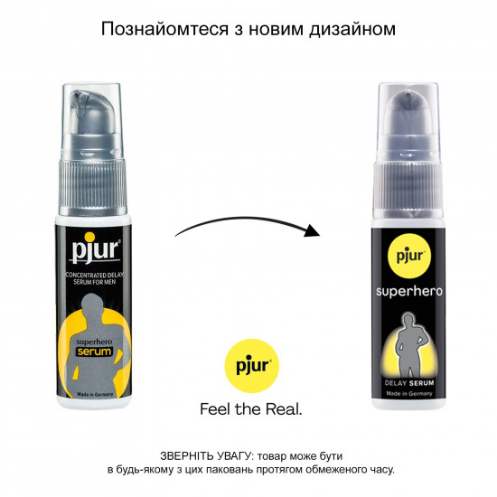 Пролонгирующий гель pjur Superhero Serum 20 мл, создает невидимую пленку снижающую чувствительность