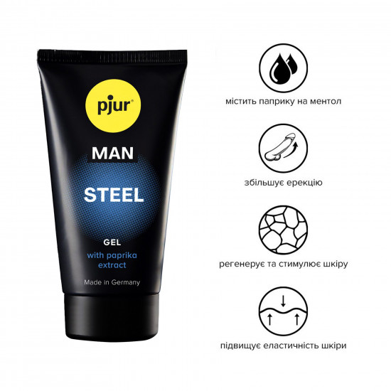 Гель для пениса стимулирующий pjur MAN Steel Gel 50 ml с экстрактом паприки и ментолом