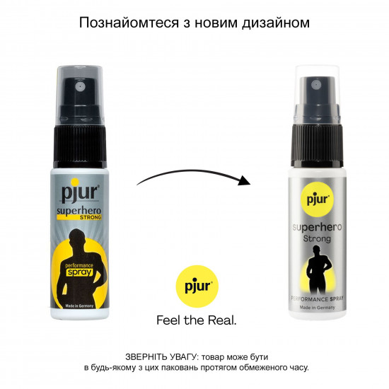 Пролонгирующий спрей pjur Superhero Strong Spray 20 ml, с экстрактом имбиря, впитывается в кожу