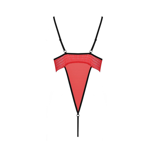 Боди с высоким вырезом бедра Passion Exclusive AKITA BODY L/XL, red