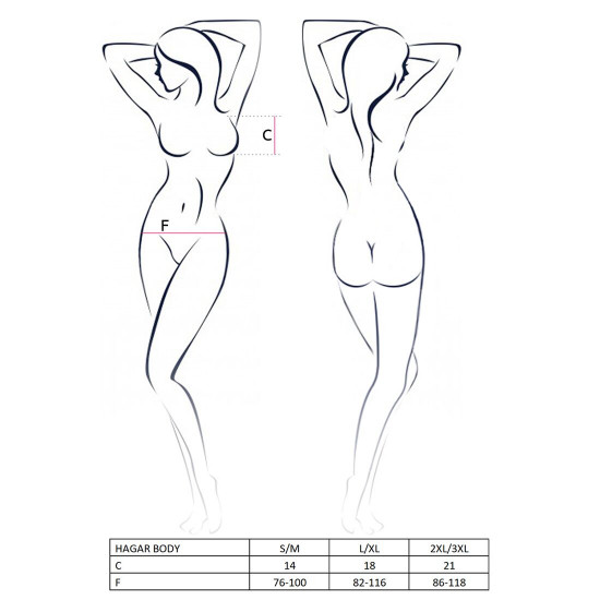 Боди-монокини Passion Exclusive HAGAR BODY S/M, black