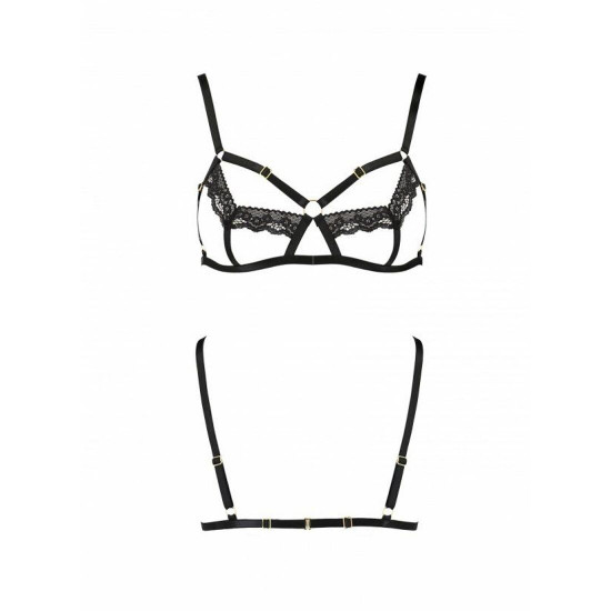 Бюстгальтер-стрепы с кружевом Passion Exclusive SOLON BRA L/XL, black