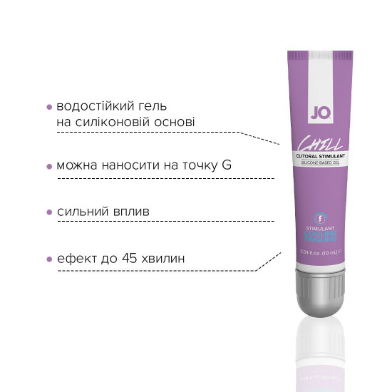 Стимулирующий гель для клитора JO CHILL COOLING (10 мл) охлаждающий