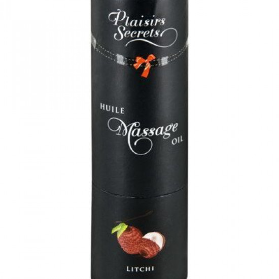 Массажное масло Plaisirs Secrets Litchi (59 мл) с афродизиаками, съедобное, подарочная упаковка