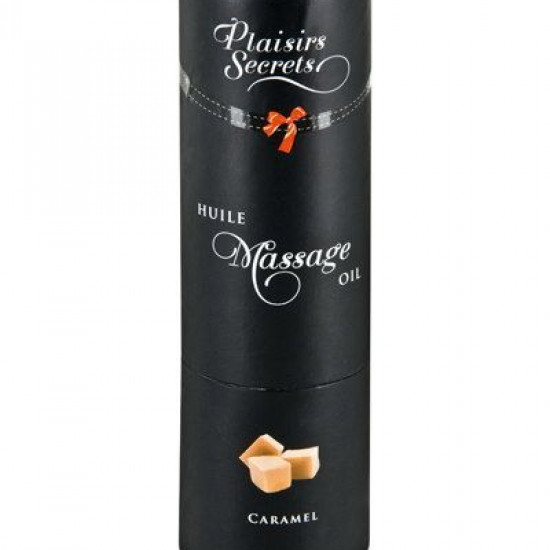 Массажное масло Plaisirs Secrets Caramel (59 мл) с афродизиаками, съедобное, подарочная упаковка