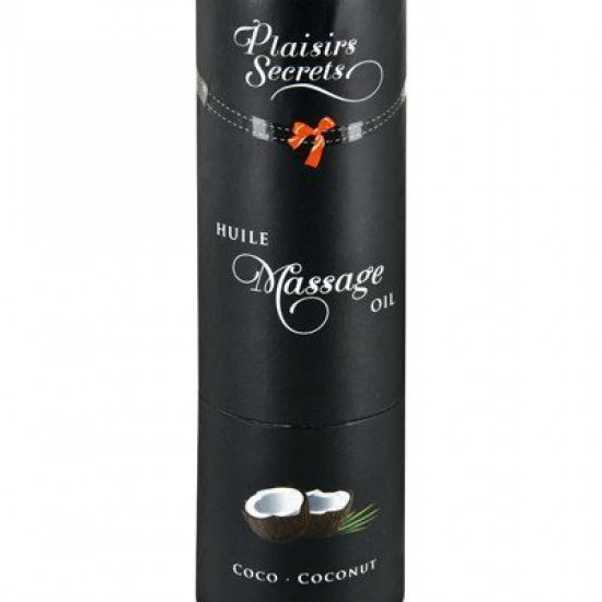 Массажное масло Plaisirs Secrets Coconut (59 мл) с афродизиаками, съедобное, подарочная упаковка