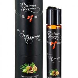 Масажна олія Plaisirs Secrets Exotic Fruits (59мл) з афродизіаками їстівна, подарункове паковання
