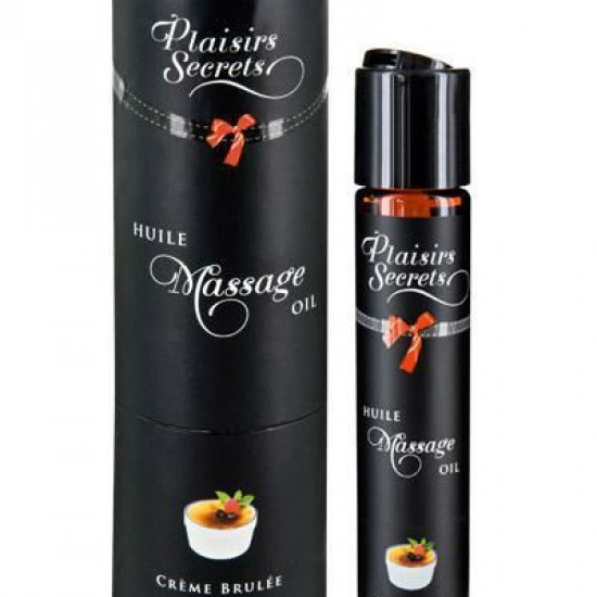 Массажное масло Plaisirs Secrets Creme Brulee (59 мл) с афродизиаками съедобное, подарочная упаковка