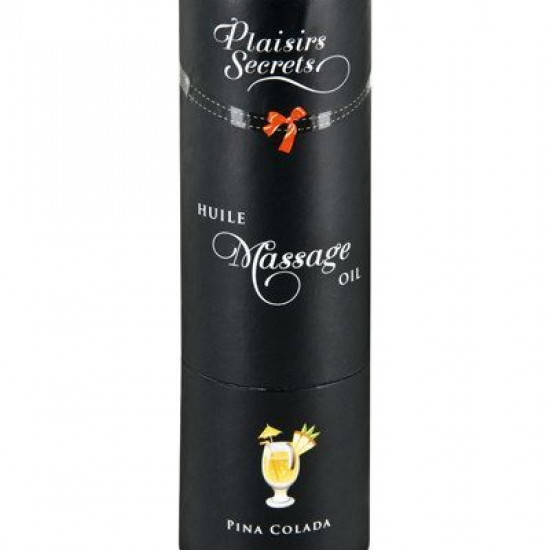 Массажное масло Plaisirs Secrets Pina Colada (59 мл) с афродизиаками, съедобное, подарочная упаковка