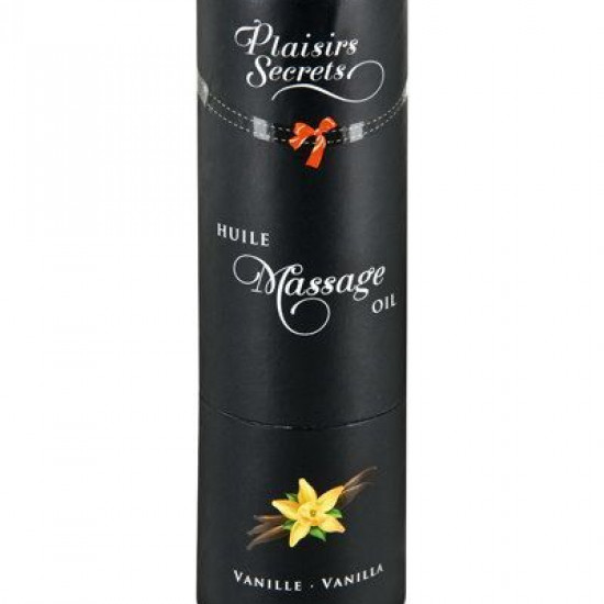 Массажное масло Plaisirs Secrets Vanilla (59 мл) с афродизиаками, съедобное, подарочная упаковка