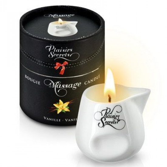 Массажная свеча Plaisirs Secrets Vanilla (80 мл) подарочная упаковка, керамический сосуд