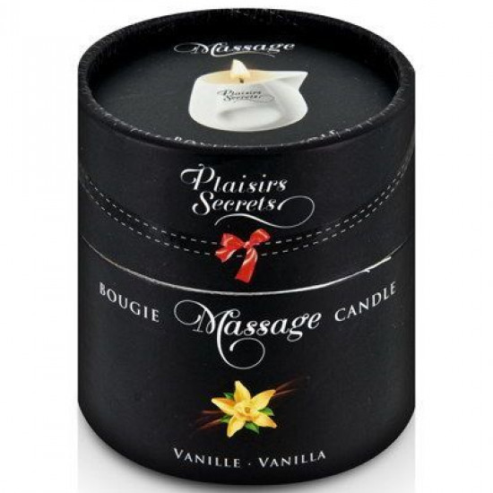 Массажная свеча Plaisirs Secrets Vanilla (80 мл) подарочная упаковка, керамический сосуд