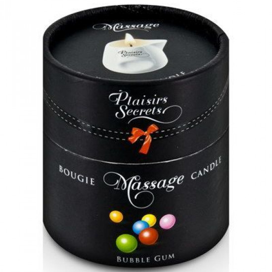 Массажная свеча Plaisirs Secrets Bubble Gum (80 мл) подарочная упаковка, керамический сосуд