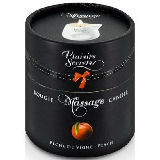 Массажная свеча Plaisirs Secrets Peach (80 мл) подарочная упаковка, керамический сосуд