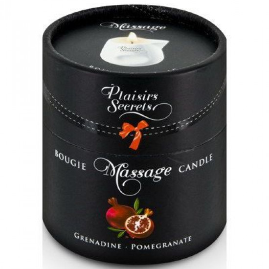 Массажная свеча Plaisirs Secrets Pomegranate (80 мл) подарочная упаковка, керамический сосуд