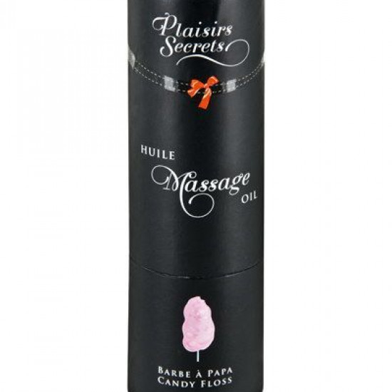 Массажное масло Plaisirs secrets Candy Floss (59 мл) с афродизиаками, съедобное, подарочная упаковка