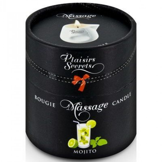 Массажная свеча Plaisirs Secrets Mojito (80 мл) подарочная упаковка, керамический сосуд