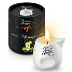 Масажна свічка Plaisirs Secrets Mojito (80 мл) подарункове паковання, керамічний посуд