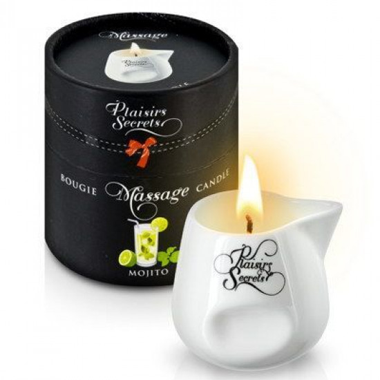 Массажная свеча Plaisirs Secrets Mojito (80 мл) подарочная упаковка, керамический сосуд