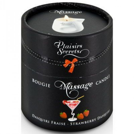 Массажная свеча Plaisirs Secrets Strawberry Daiquiri (80 мл) подарочная упаковка, керамический сосуд
