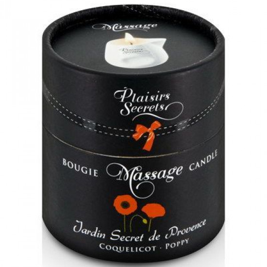 Массажная свеча Plaisirs Secrets Poppy (80 мл) подарочная упаковка, керамический сосуд
