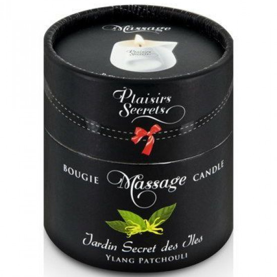 Массажная свеча Plaisirs Secrets Ylang Patchoul (80 мл) подарочная упаковка, керамический сосуд