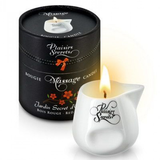 Массажная свеча Plaisirs Secrets Red Wood (80 мл) подарочная упаковка, керамический сосуд