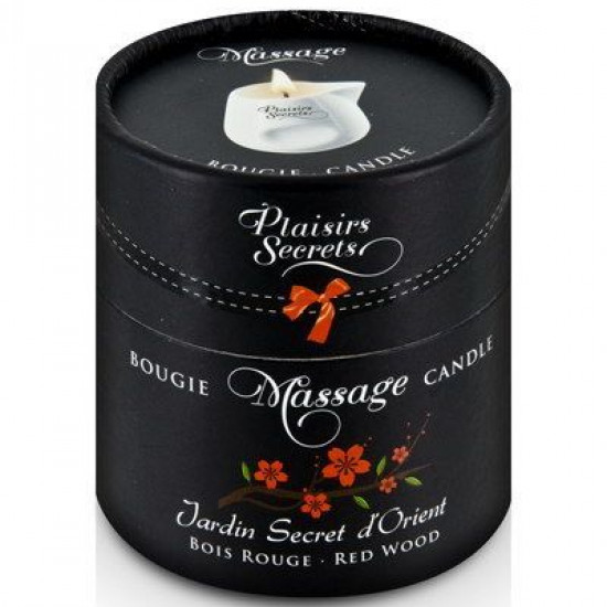 Массажная свеча Plaisirs Secrets Red Wood (80 мл) подарочная упаковка, керамический сосуд