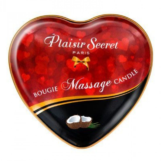 Массажная свеча сердечко Plaisirs Secrets Coconut (35 мл)