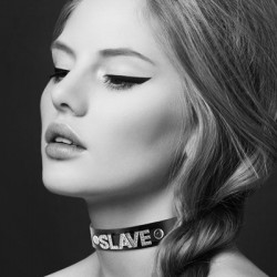 Чокер зі стразами Bijoux Pour Toi - SLAVE, натуральна шкіра