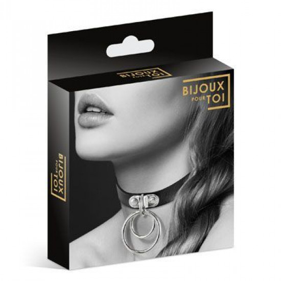 Чокер с двумя кольцами Bijoux Pour Toi - TWO RINGS, экокожа