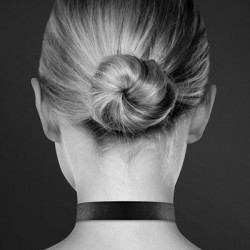 Чокер з замочком-сердечком Bijoux Pour Toi - HEART LOCK Black, екошкіра