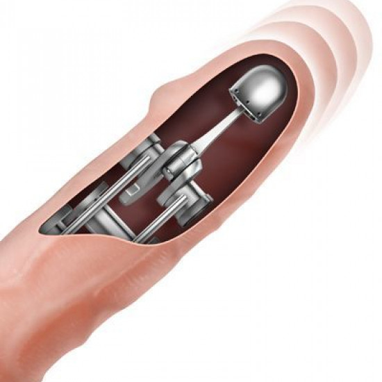 Фаллоимитатор-пульсатор с вибрацией Real Body - Magic Ram, диаметр 4см, движение вперед-назад