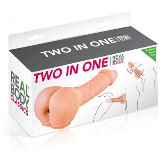 Насадка на член - мастурбатор 2-в-1 Real Body - Two In One